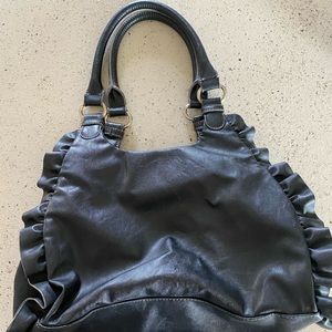 Nine & Co. Black Handbag with Ruffles